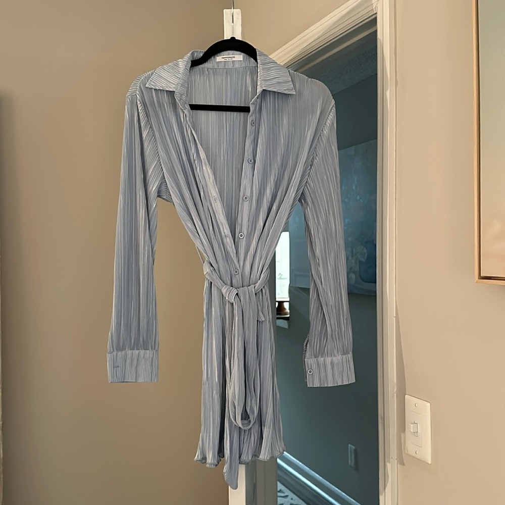 PEPPERMAYO Soho Chic Shirt Dress - Baby Blue